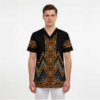 Gold Aotearoa Mangopare Kowhaiwhai and Niho Taniwha Scrub Top Maori New Zealand - Aussie Hoodie