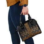 Gold Aotearoa Mangopare Kowhaiwhai and Niho Taniwha Shoulder Handbag Maori New Zealand