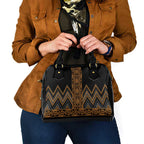 Gold Aotearoa Mangopare Kowhaiwhai and Niho Taniwha Shoulder Handbag Maori New Zealand