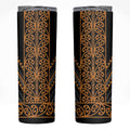 Gold Aotearoa Mangopare Kowhaiwhai and Niho Taniwha Skinny Tumbler Maori New Zealand