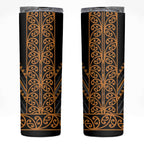 Gold Aotearoa Mangopare Kowhaiwhai and Niho Taniwha Skinny Tumbler Maori New Zealand