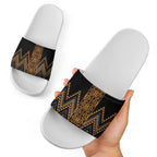 Gold Aotearoa Mangopare Kowhaiwhai Niho Taniwha Slide Sandals Maori New Zealand - Aussie Hoodie