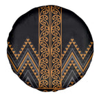 Gold Aotearoa Mangopare Kowhaiwhai and Niho Taniwha Spare Tire Cover Maori New Zealand