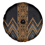 Gold Aotearoa Mangopare Kowhaiwhai and Niho Taniwha Spare Tire Cover Maori New Zealand