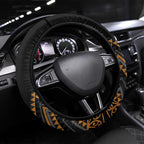 Gold Aotearoa Mangopare Kowhaiwhai and Niho Taniwha Steering Wheel Cover Maori New Zealand