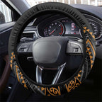 Gold Aotearoa Mangopare Kowhaiwhai and Niho Taniwha Steering Wheel Cover Maori New Zealand