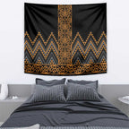Gold Aotearoa Mangopare Kowhaiwhai and Niho Taniwha Tapestry Maori New Zealand