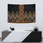 Gold Aotearoa Mangopare Kowhaiwhai and Niho Taniwha Tapestry Maori New Zealand