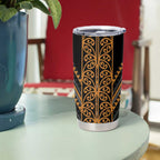 Gold Aotearoa Mangopare Kowhaiwhai and Niho Taniwha Tumbler Cup Maori New Zealand