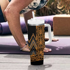 Gold Aotearoa Mangopare Kowhaiwhai and Niho Taniwha Tumbler With Handle Maori New Zealand