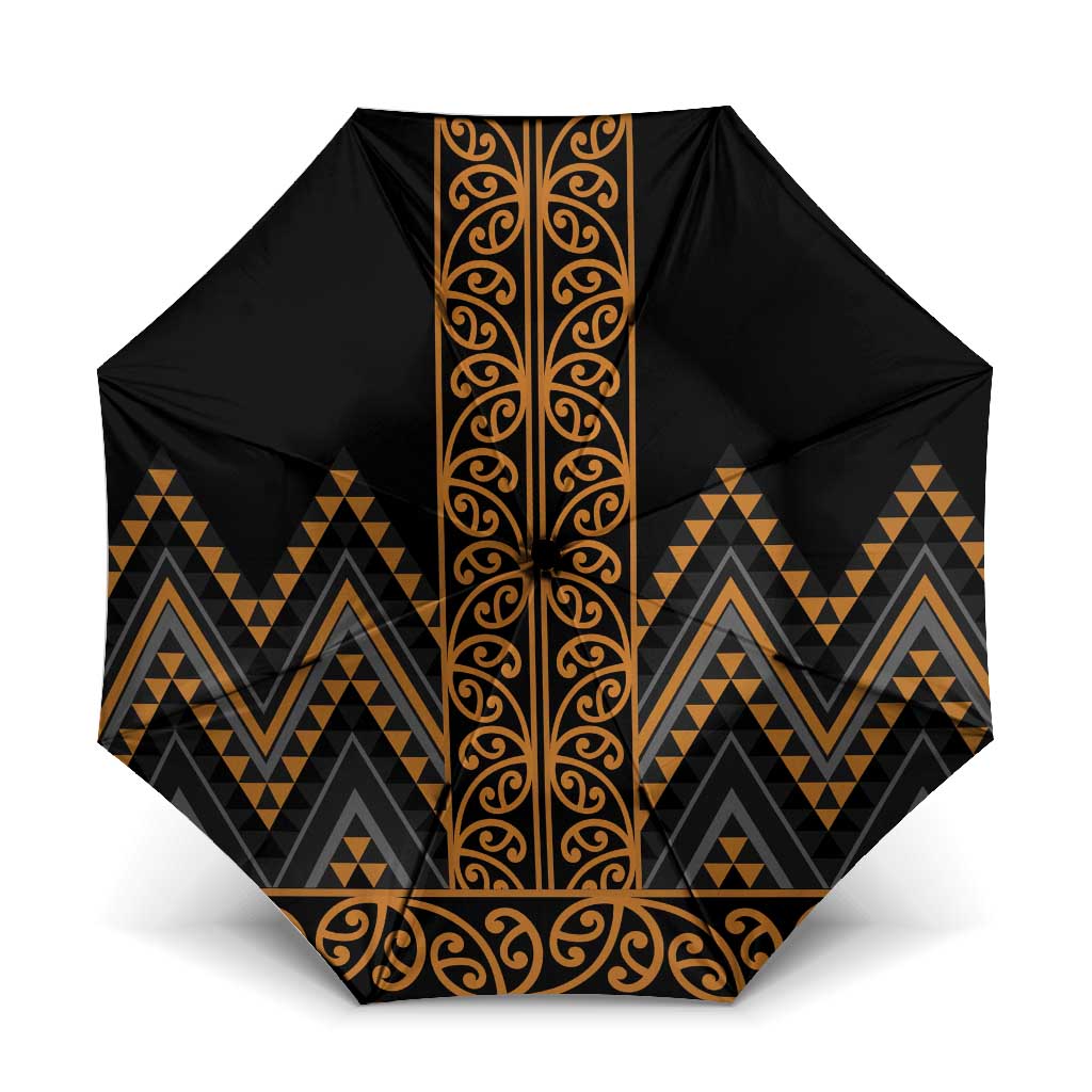 Gold Aotearoa Mangopare Kowhaiwhai Niho Taniwha Umbrella Maori New Zealand - Aussie Hoodie