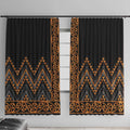 Gold Aotearoa Mangopare Kowhaiwhai and Niho Taniwha Window Curtain Maori New Zealand