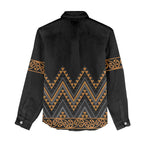 Gold Aotearoa Mangopare Kowhaiwhai and Niho Taniwha Women Casual Shirt Maori New Zealand