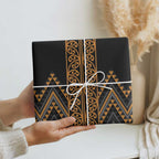 Gold Aotearoa Mangopare Kowhaiwhai and Niho Taniwha Wrapping Paper Maori New Zealand - Aussie Hoodie