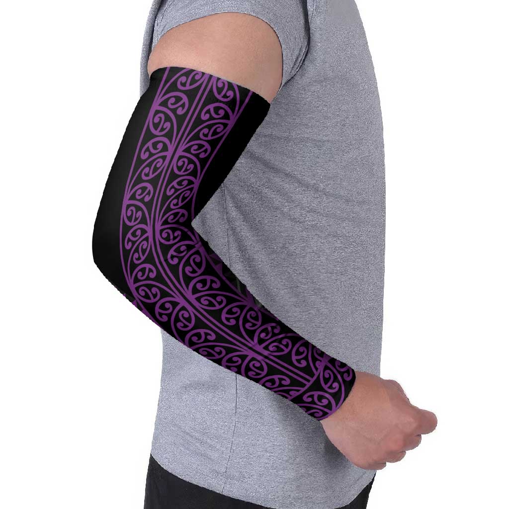 Purple Aotearoa Mangopare Kowhaiwhai Niho Taniwha Arm Sleeves Maori New Zealand - Aussie Hoodie