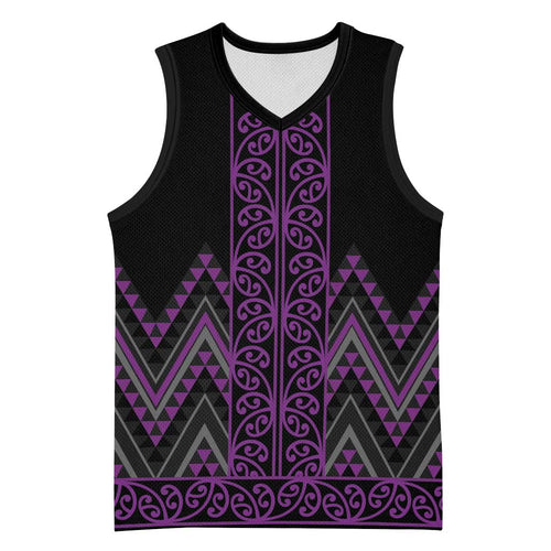 Purple Aotearoa Mangopare Kowhaiwhai Niho Taniwha Basketball Jersey Maori New Zealand - Aussie Hoodie