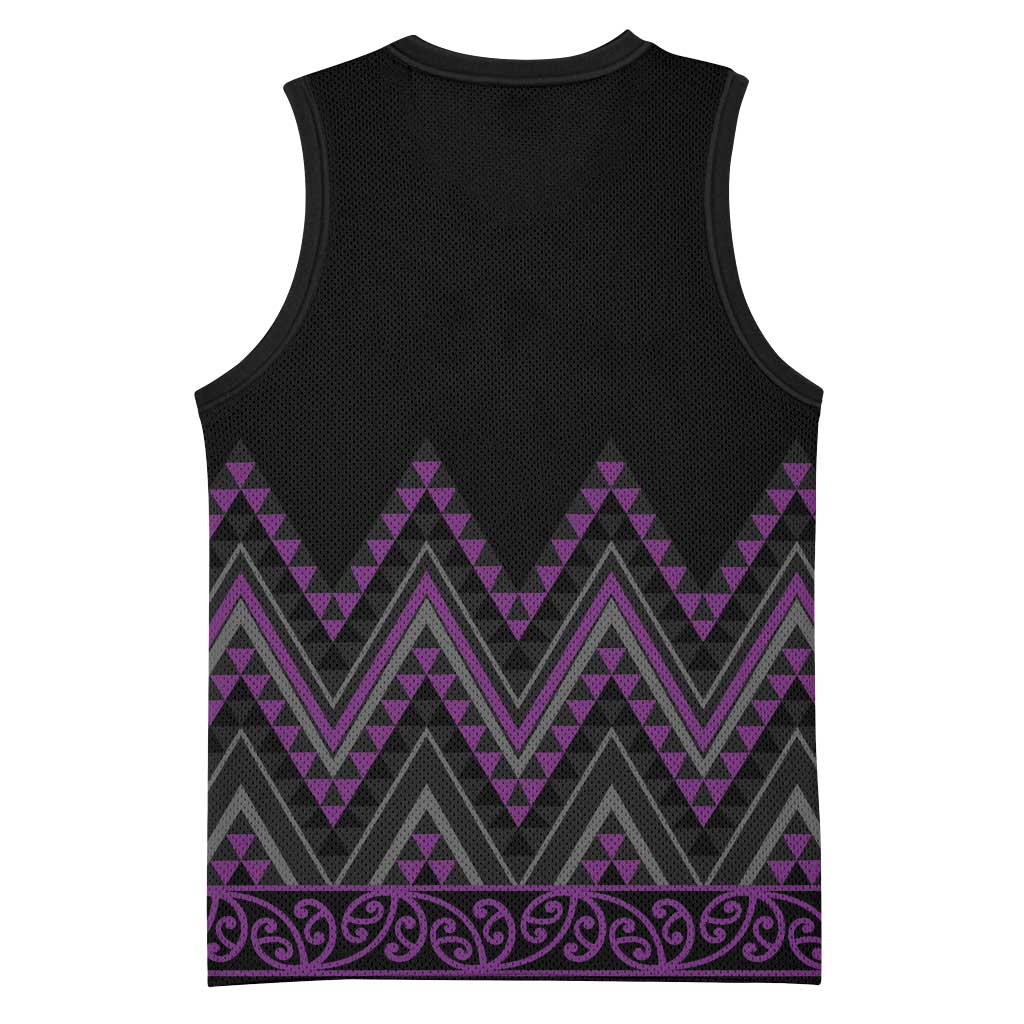 Purple Aotearoa Mangopare Kowhaiwhai Niho Taniwha Basketball Jersey Maori New Zealand - Aussie Hoodie