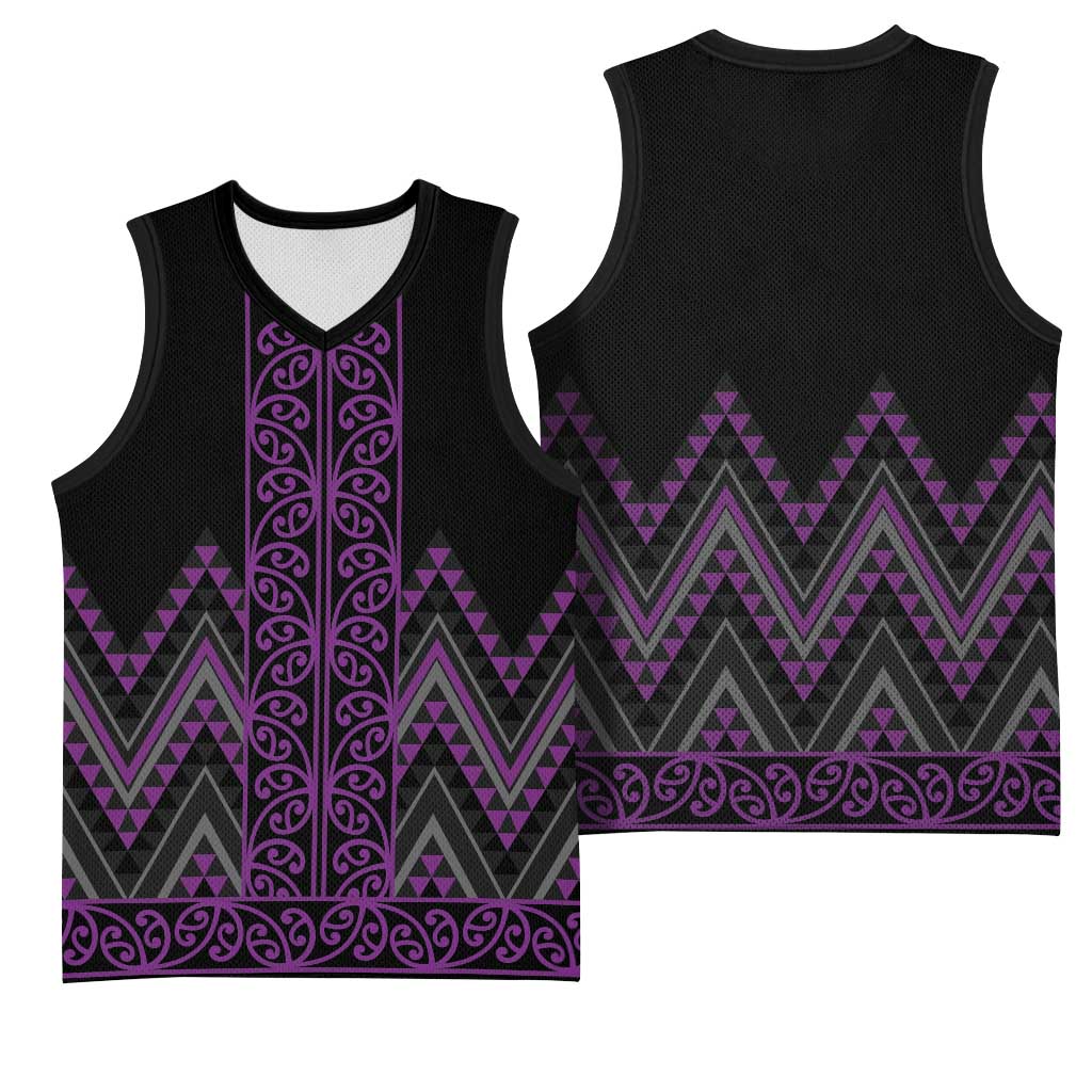 Purple Aotearoa Mangopare Kowhaiwhai Niho Taniwha Basketball Jersey Maori New Zealand - Aussie Hoodie