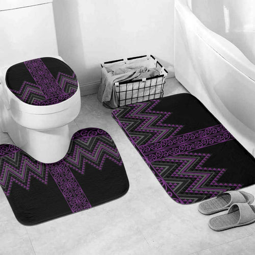 Purple Aotearoa Mangopare Kowhaiwhai Niho Taniwha Bathroom Set Maori New Zealand - Aussie Hoodie