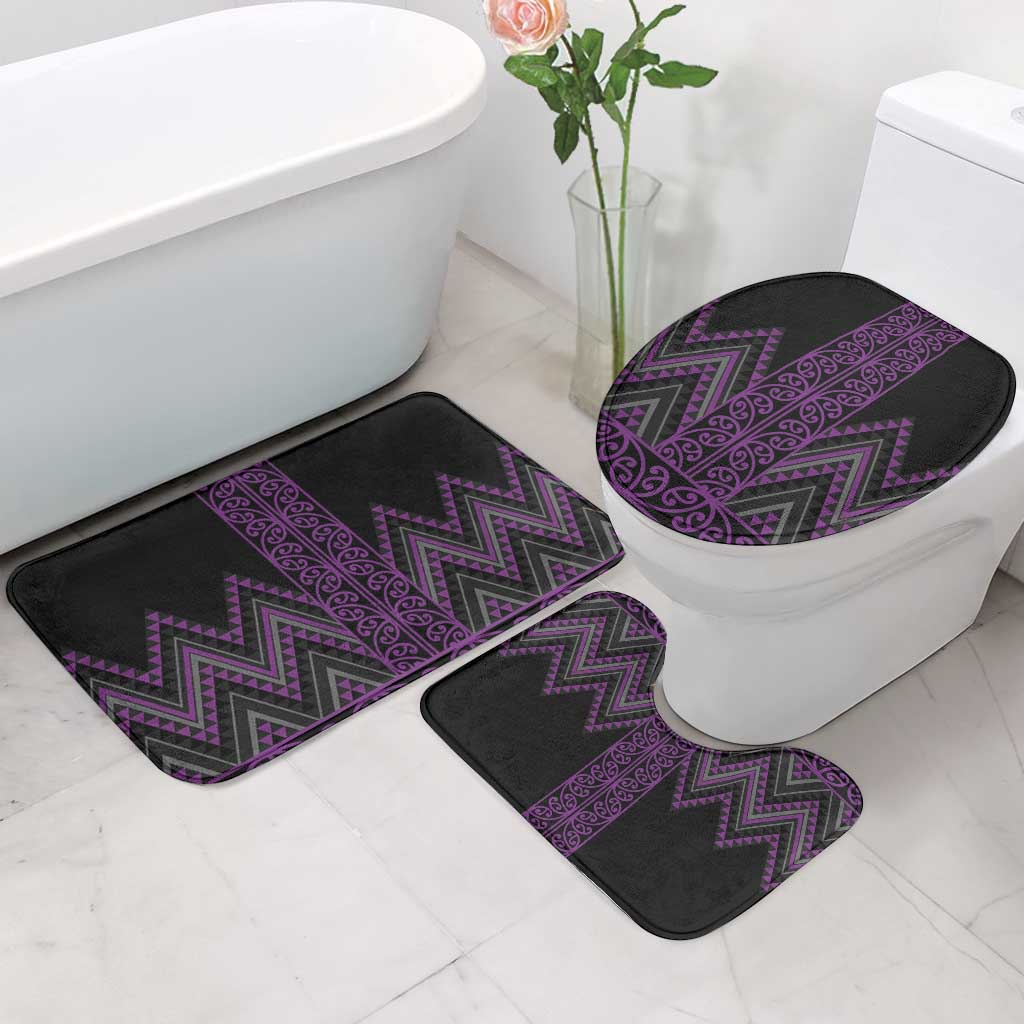 Purple Aotearoa Mangopare Kowhaiwhai Niho Taniwha Bathroom Set Maori New Zealand - Aussie Hoodie