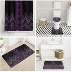 Purple Aotearoa Mangopare Kowhaiwhai Niho Taniwha Bathroom Set Maori New Zealand - Aussie Hoodie