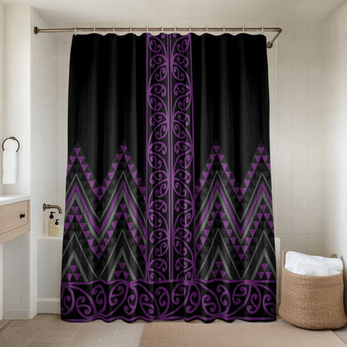 Purple Aotearoa Mangopare Kowhaiwhai Niho Taniwha Bathroom Set Maori New Zealand - Aussie Hoodie