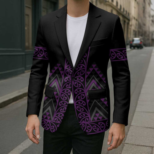 Purple Aotearoa Mangopare Kowhaiwhai Niho Taniwha Blazer Maori New Zealand - Aussie Hoodie
