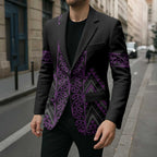 Purple Aotearoa Mangopare Kowhaiwhai Niho Taniwha Blazer Maori New Zealand - Aussie Hoodie
