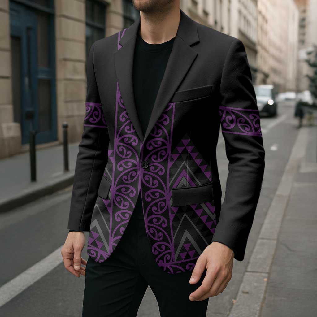 Purple Aotearoa Mangopare Kowhaiwhai Niho Taniwha Blazer Maori New Zealand - Aussie Hoodie