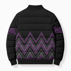 Purple Aotearoa Mangopare Kowhaiwhai Niho Taniwha Bomber Puffer Jacket Maori New Zealand - Aussie Hoodie