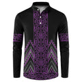 Purple Aotearoa Mangopare Kowhaiwhai and Niho Taniwha Button Sweatshirt Maori New Zealand