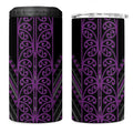 Purple Aotearoa Mangopare Kowhaiwhai and Niho Taniwha 4 in 1 Can Cooler Tumbler Maori New Zealand