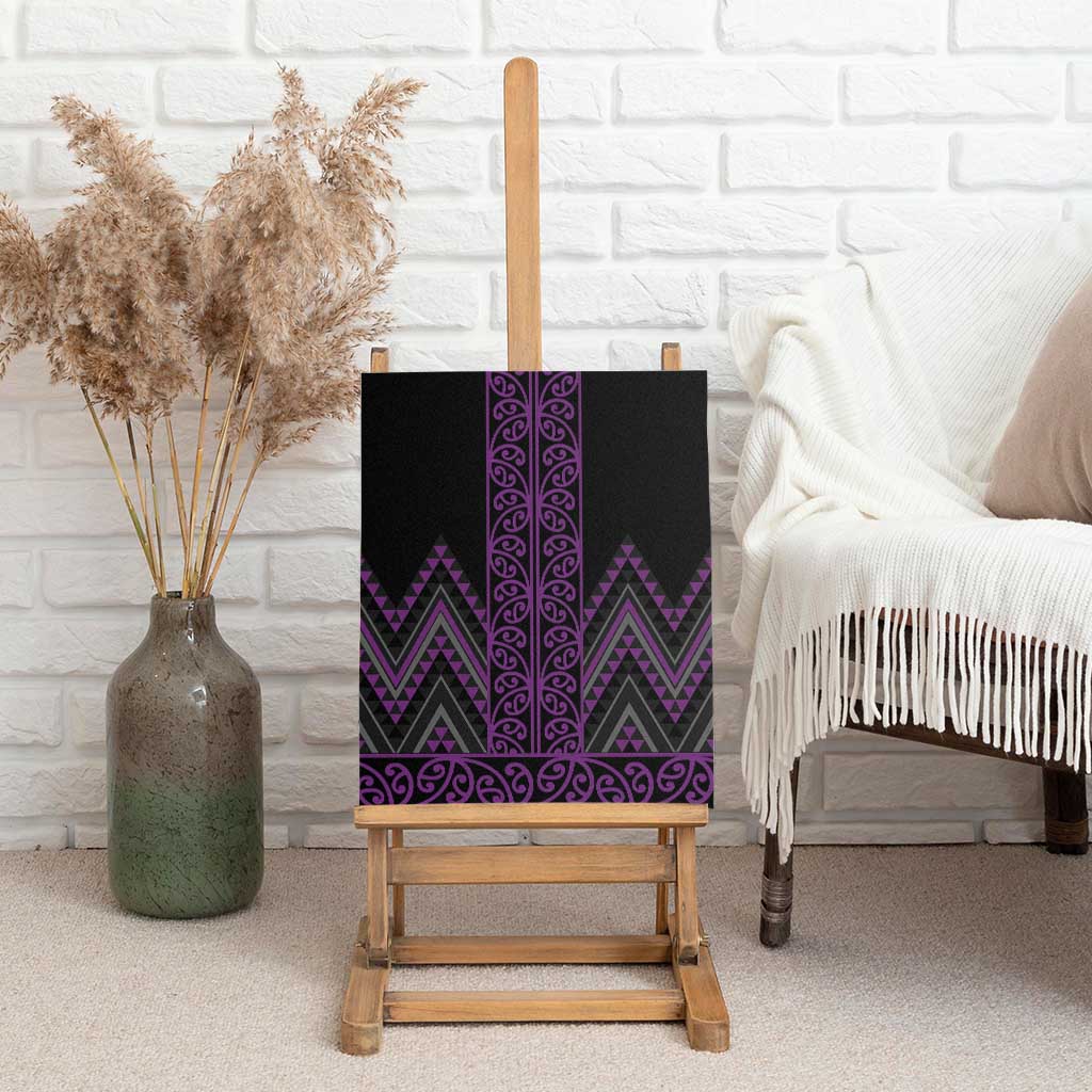 Purple Aotearoa Mangopare Kowhaiwhai and Niho Taniwha Canvas Wall Art Maori New Zealand