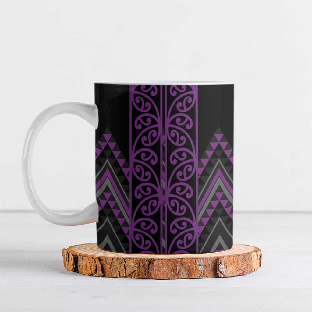 Purple Aotearoa Mangopare Kowhaiwhai Niho Taniwha Ceramic Mug Maori New Zealand - Aussie Hoodie
