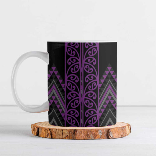 Purple Aotearoa Mangopare Kowhaiwhai Niho Taniwha Ceramic Mug Maori New Zealand - Aussie Hoodie