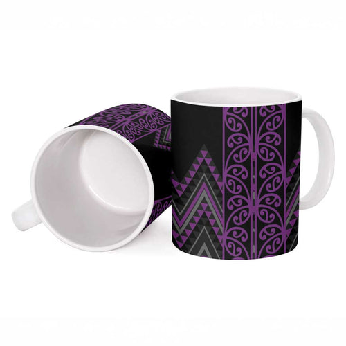 Purple Aotearoa Mangopare Kowhaiwhai Niho Taniwha Ceramic Mug Maori New Zealand - Aussie Hoodie