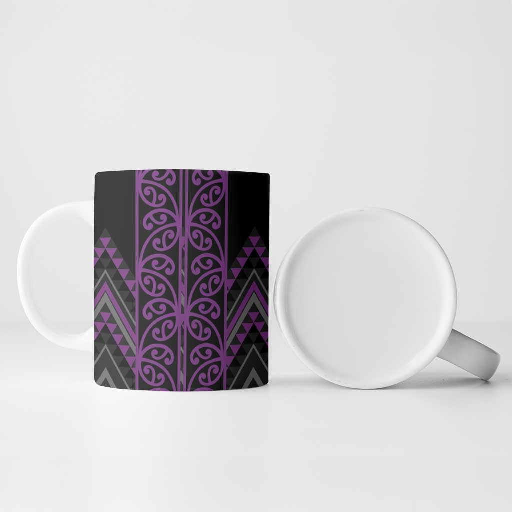 Purple Aotearoa Mangopare Kowhaiwhai Niho Taniwha Ceramic Mug Maori New Zealand - Aussie Hoodie