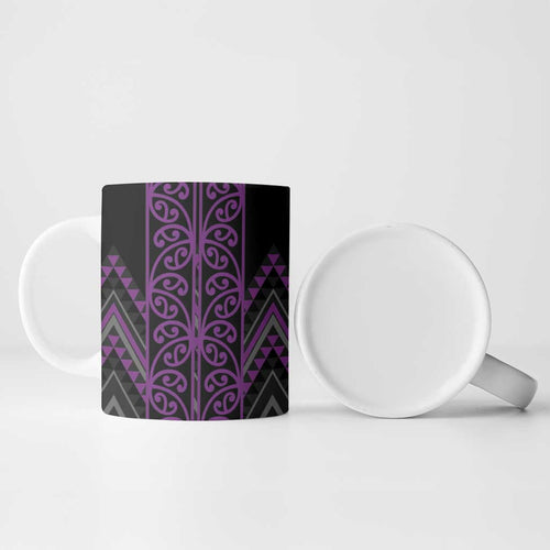 Purple Aotearoa Mangopare Kowhaiwhai Niho Taniwha Ceramic Mug Maori New Zealand - Aussie Hoodie