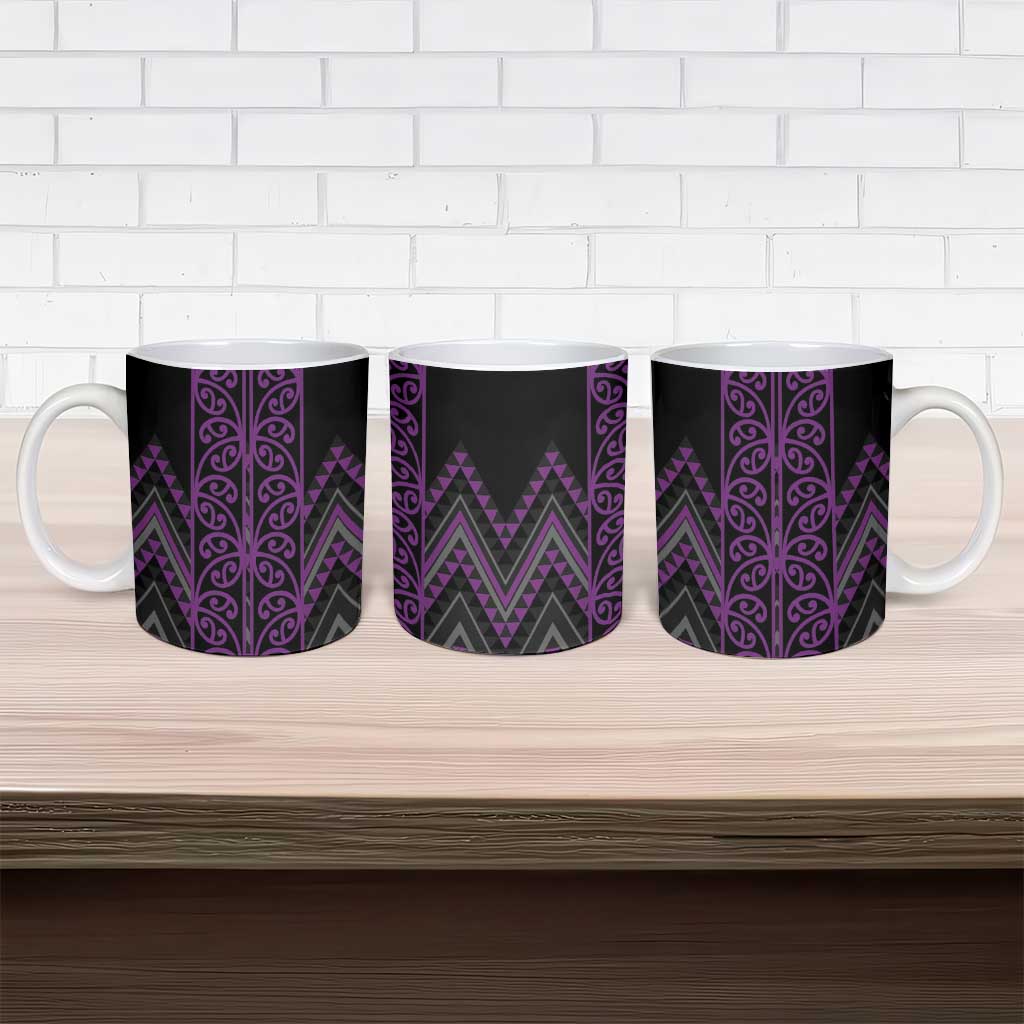 Purple Aotearoa Mangopare Kowhaiwhai Niho Taniwha Ceramic Mug Maori New Zealand - Aussie Hoodie