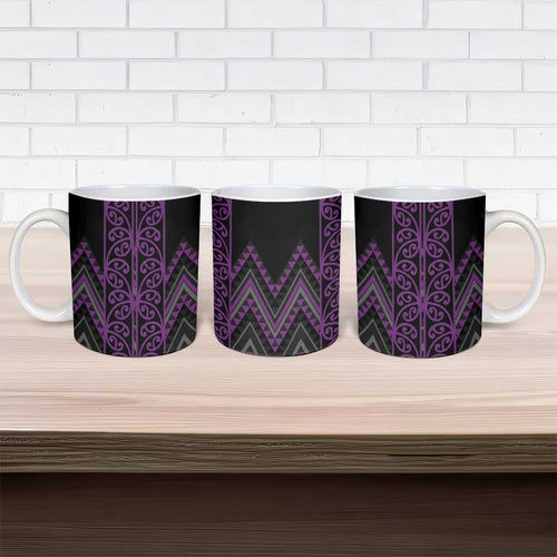 Purple Aotearoa Mangopare Kowhaiwhai Niho Taniwha Ceramic Mug Maori New Zealand - Aussie Hoodie