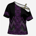 Purple Aotearoa Mangopare Kowhaiwhai Niho Taniwha Cross Shoulder Shirt Maori New Zealand - Aussie Hoodie