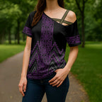 Purple Aotearoa Mangopare Kowhaiwhai Niho Taniwha Cross Shoulder Shirt Maori New Zealand - Aussie Hoodie