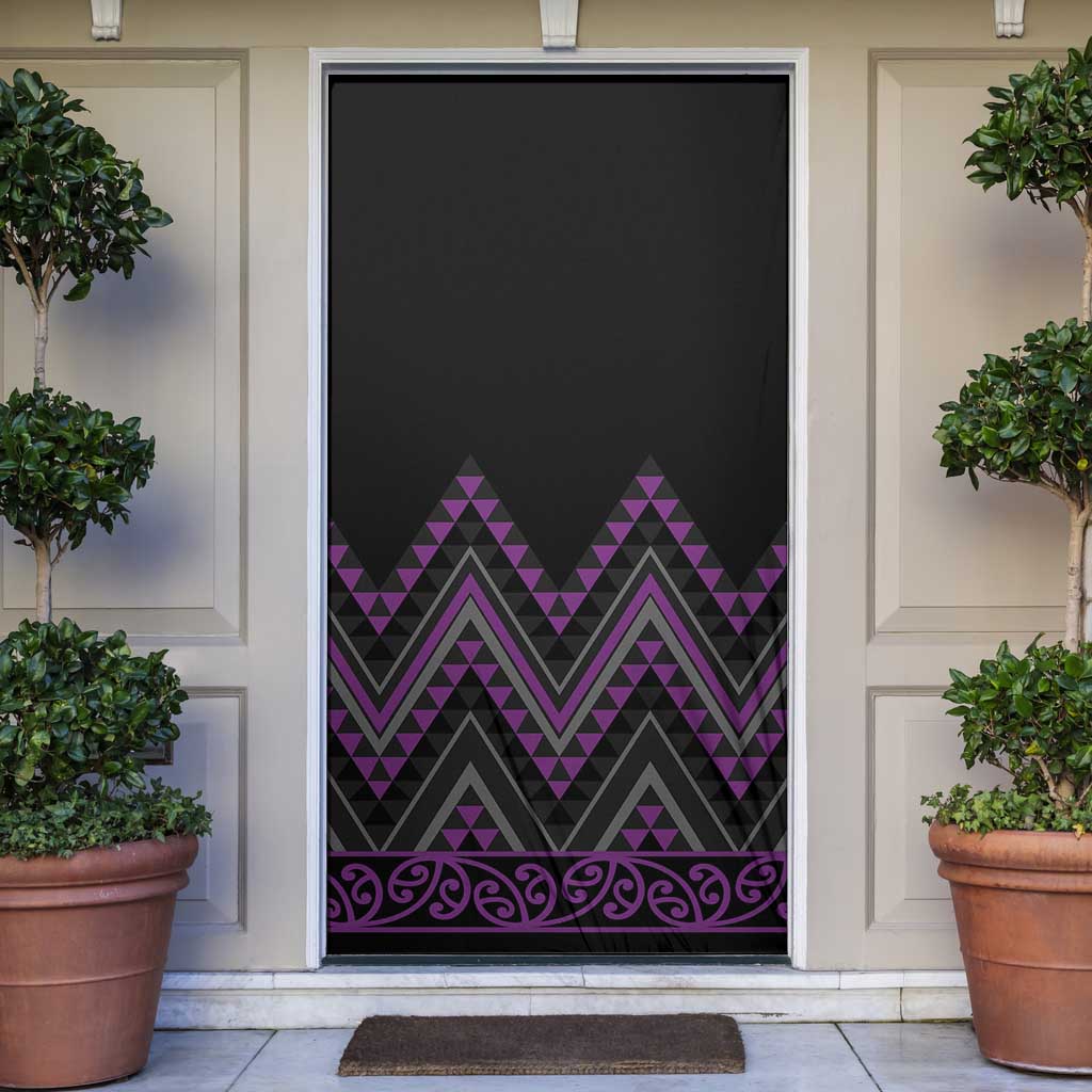 Purple Aotearoa Mangopare Kowhaiwhai Niho Taniwha Door Cover Maori New Zealand - Aussie Hoodie