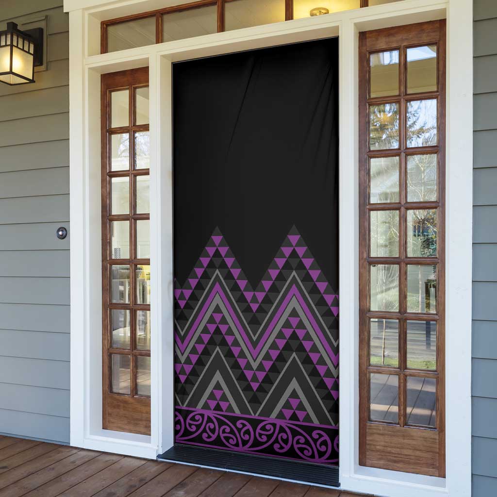 Purple Aotearoa Mangopare Kowhaiwhai Niho Taniwha Door Cover Maori New Zealand - Aussie Hoodie