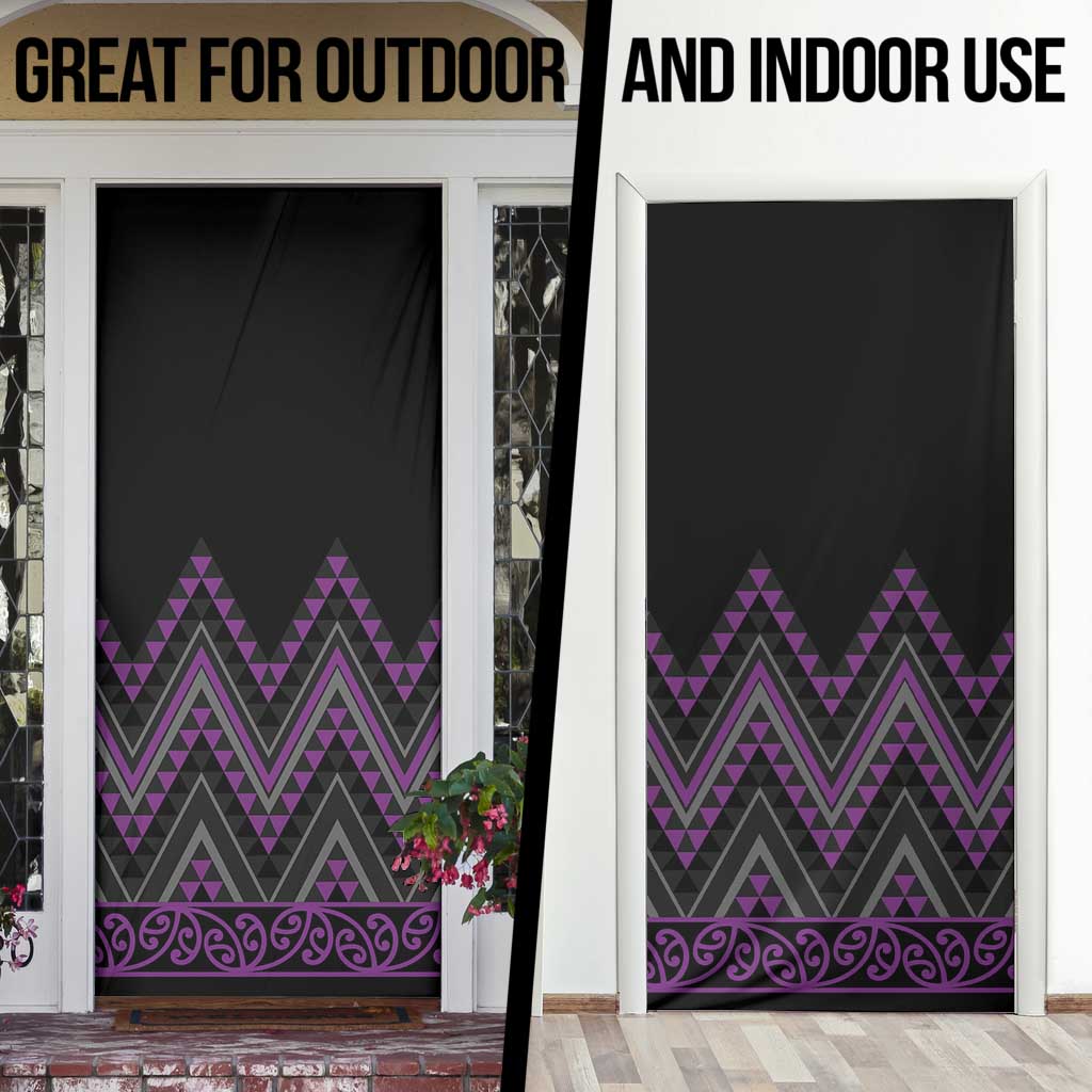 Purple Aotearoa Mangopare Kowhaiwhai Niho Taniwha Door Cover Maori New Zealand - Aussie Hoodie