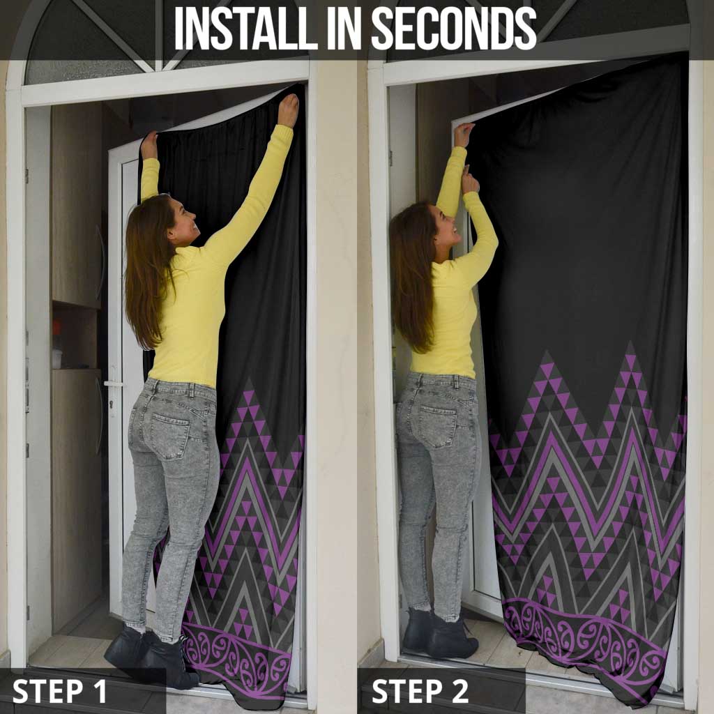 Purple Aotearoa Mangopare Kowhaiwhai Niho Taniwha Door Cover Maori New Zealand - Aussie Hoodie