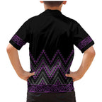 Purple Aotearoa Mangopare Kowhaiwhai and Niho Taniwha Family Matching Mermaid Dress and Hawaiian Shirt Maori New Zealand