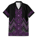 Purple Aotearoa Mangopare Kowhaiwhai and Niho Taniwha Family Matching Mermaid Dress and Hawaiian Shirt Maori New Zealand
