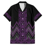 Purple Aotearoa Mangopare Kowhaiwhai and Niho Taniwha Family Matching Mermaid Dress and Hawaiian Shirt Maori New Zealand