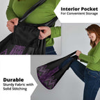 Purple Aotearoa Mangopare Kowhaiwhai and Niho Taniwha Grocery Bag Maori New Zealand